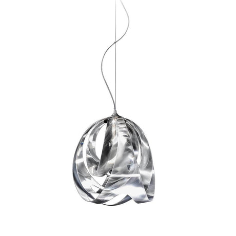 Lampada a sospensione Slamp Goccia Prisma Trasparente con forma fluida e design unico per effetti di luce straordinari.