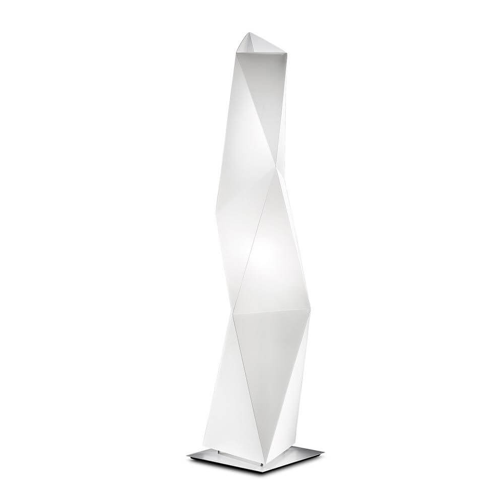 Slamp Stehleuchte Diamond Large Weiß - elegante geometrische Stehleuchte in Weiß, inspiriert von Brancusi.