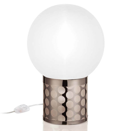 Slamp Tischlampe Atmosfera in Metallic-Version mit runder Glasleuchte und modernem Design.