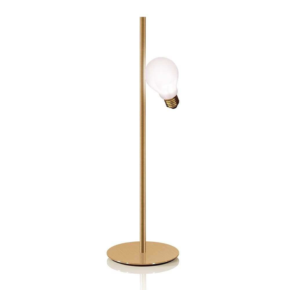 Slamp Tischlampe Idea mit Glühbirne LED Messing-matt, modern und stilvoll mit leuchtender Glühbirne.