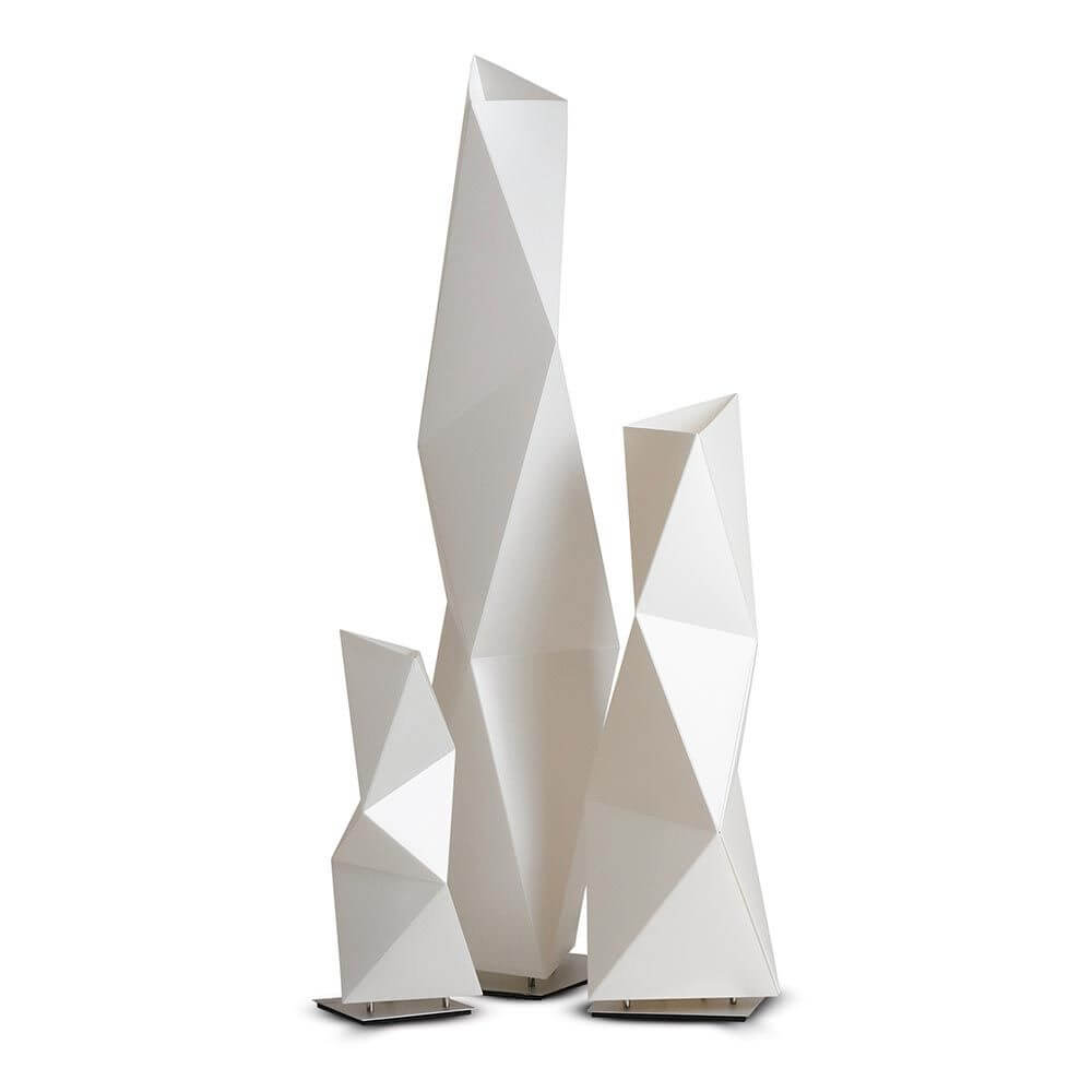 Slamp Tischleuchte Diamond Small Weiß, geometrische Designleuchte in drei verschiedenen Größen.