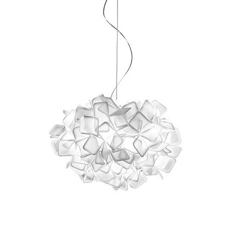 Slamp edele Pendellampe Clizia Medium Ø 53cm mit kunstvollen Kunststoffschirmen in floraler Form.