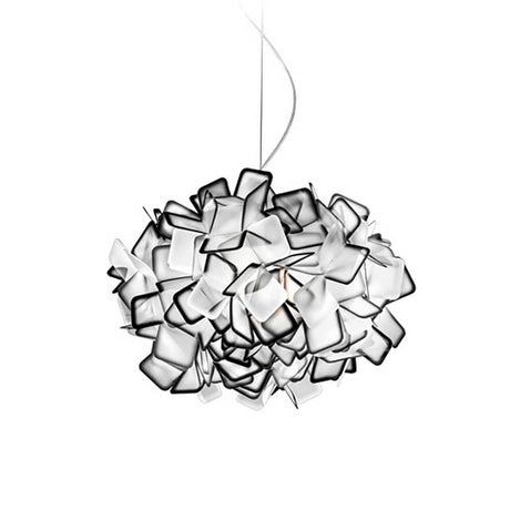 Slamp edele Pendellampe Clizia Medium Ø 53cm mit komplexen Kunststoffschirmen in floraler Form.