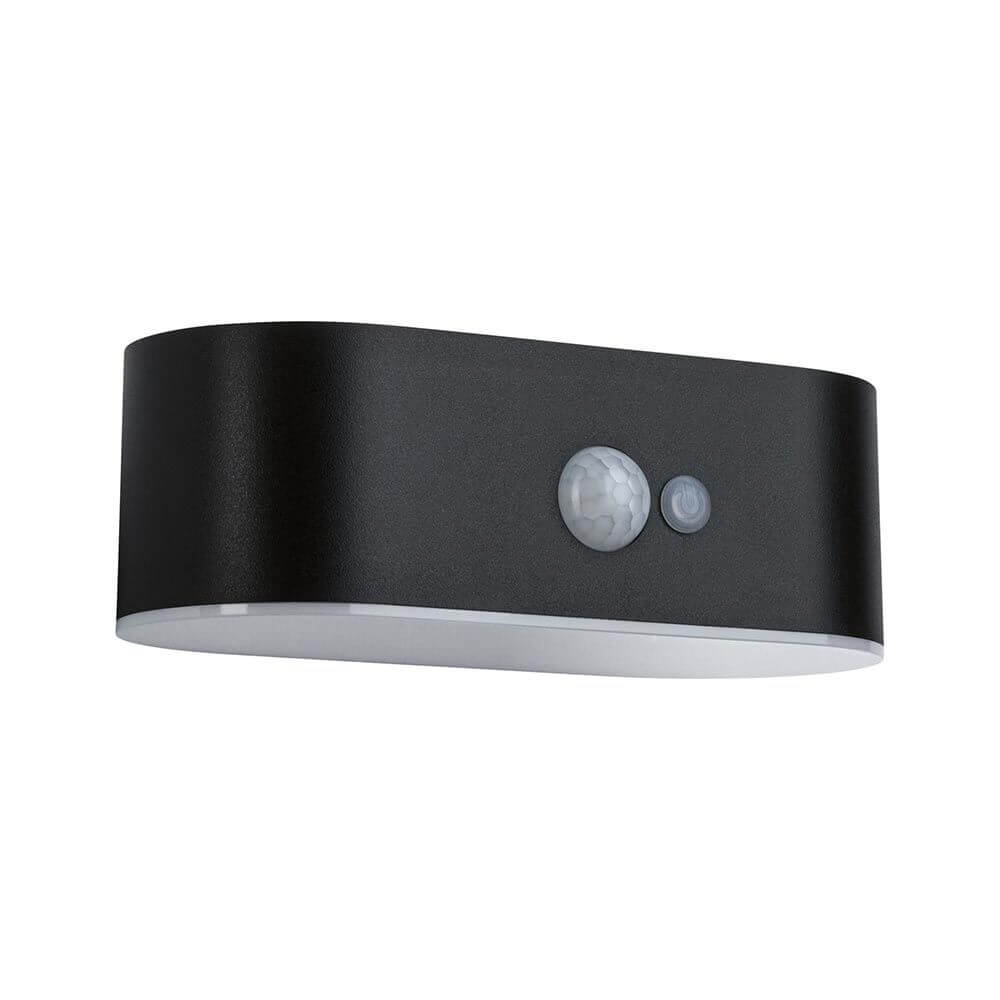 Solar LED Außenwandleuchte Adya Sensor Schwarz