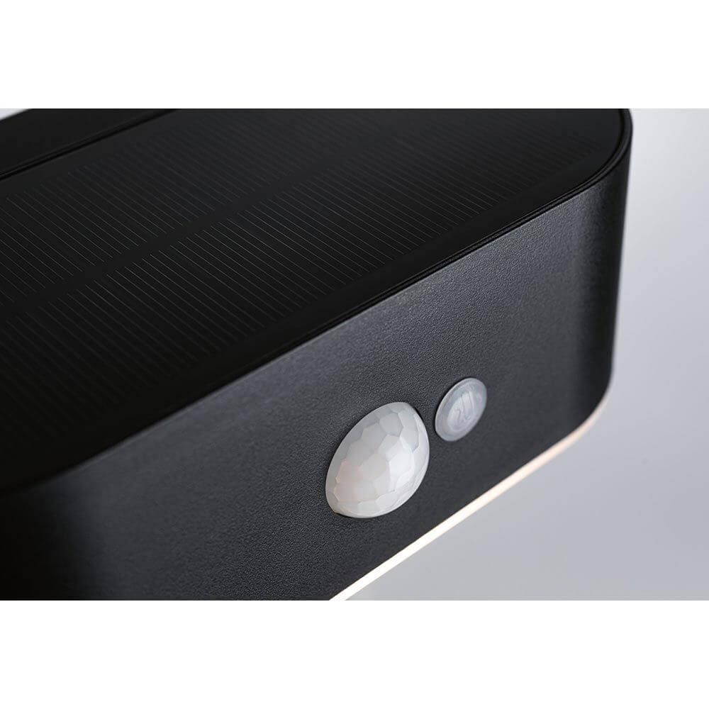 Solar LED Außenwandleuchte Adya Sensor Schwarz