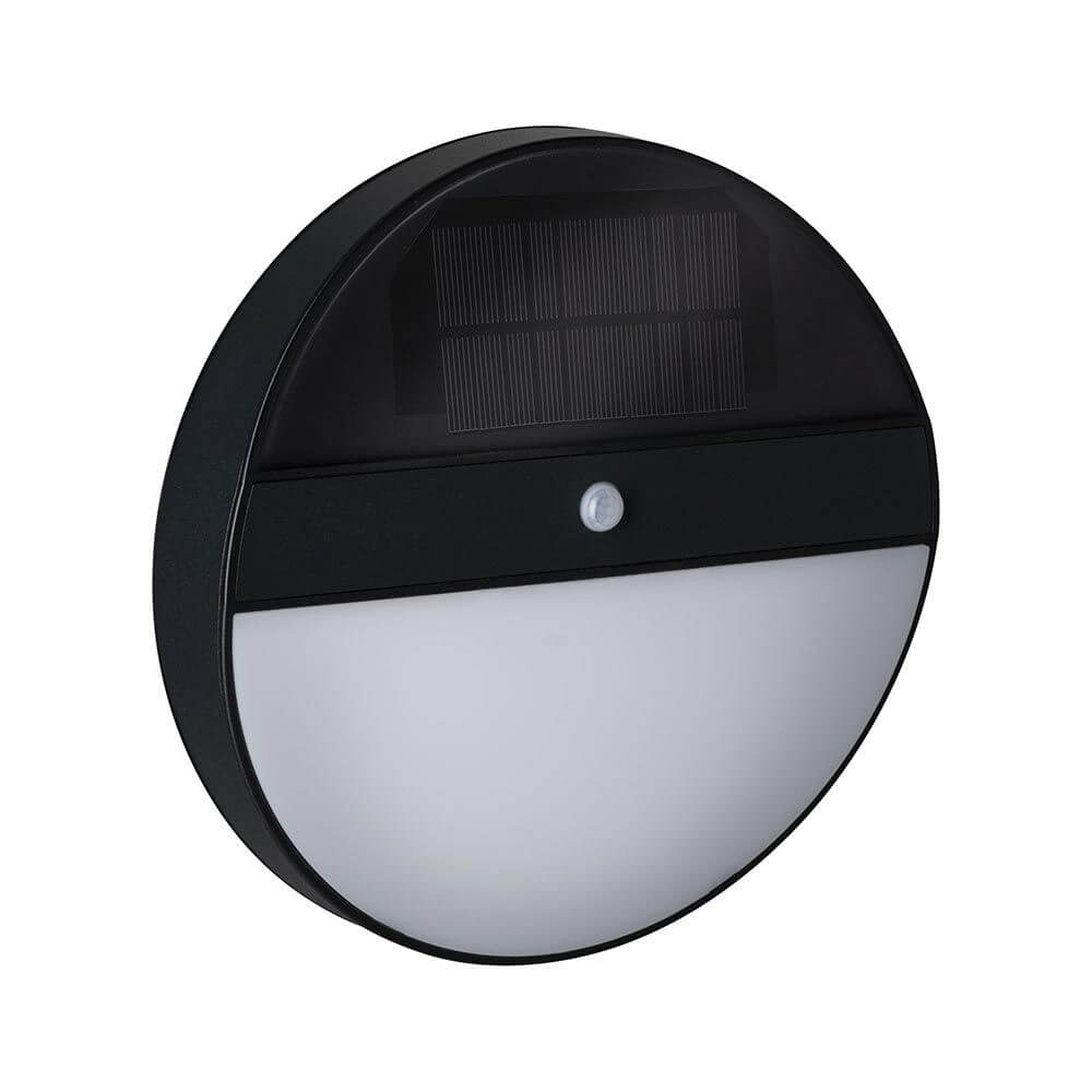 Solar LED Außenwandleuchte Elios Sensor Anthrazit IP44 mit Bewegungsmelder und Solarpanel.