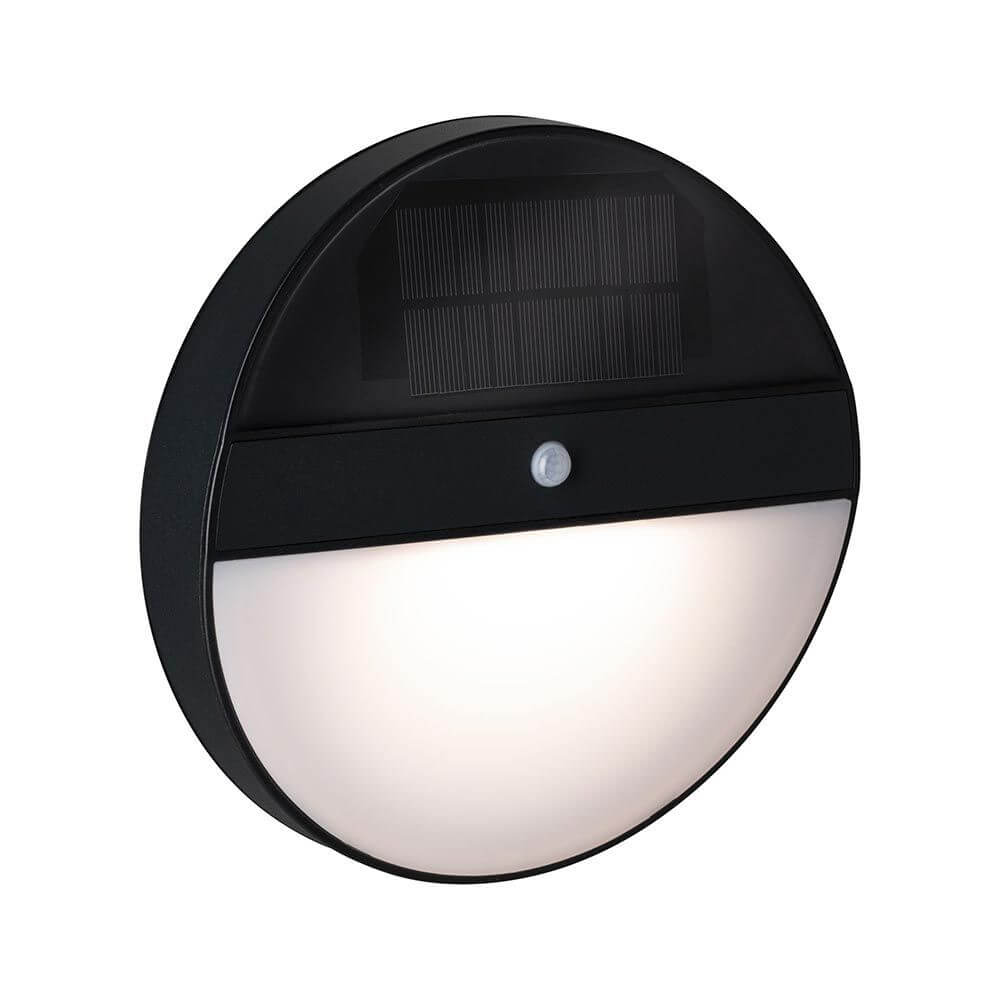 Solar LED Außenwandleuchte Elios Sensor Anthrazit IP44 mit Bewegungsmelder für Außenwände.