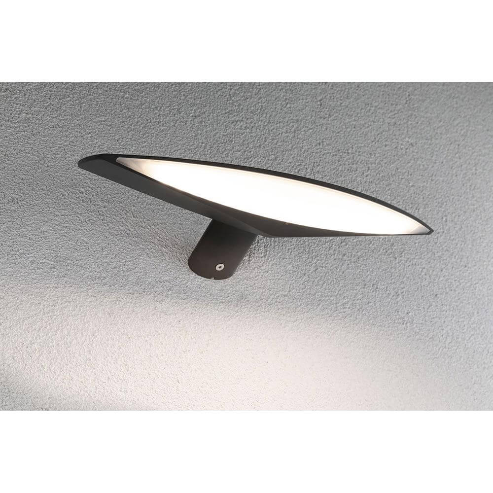 Solar LED Außenwandleuchte Kiran in Anthrazit mit Bewegungssensor, geeignet für Außenwände.