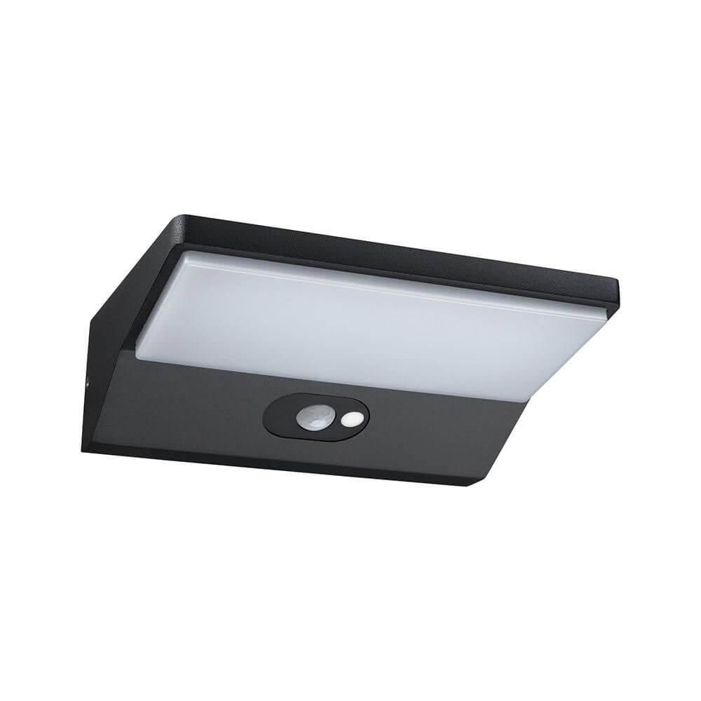Solar LED Außenwandleuchte Ronas mit Sensor Dunkelgrau - elegante Wandleuchte mit Bewegungsmelder und Solarenergie.
