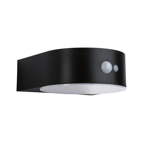 Lampada da parete esterna a LED solare Sensore Eileen Nero