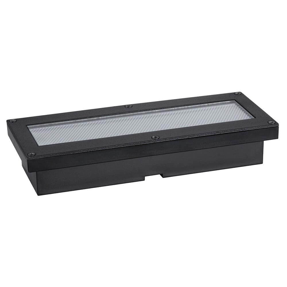 Solar LED Bodeneinbauleuchte Domenic Rechteckig Schwarz IP67 in rechteckiger Form und elegantem Design.