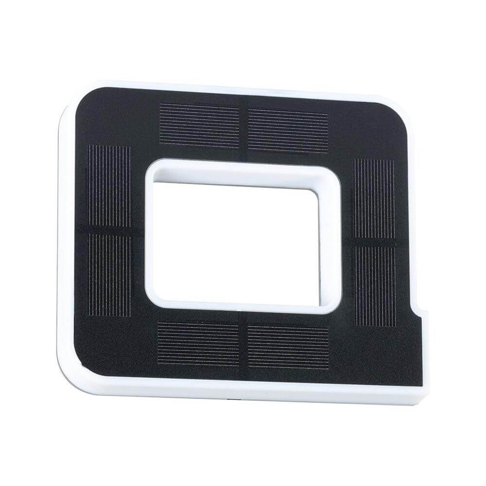 LED Solar Hausnummernleuchte Buchstabe A Schwarz - Solarpanel für Hausnummernleuchte, schwarz-weißer Rahmen.