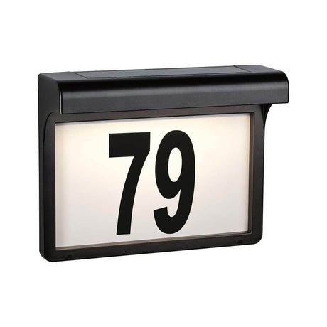 Solar LED House Number Light Dayton II Black