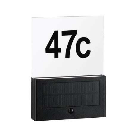 Solar LED house number light Neda Sensor anthracite with house number 47c in black.
