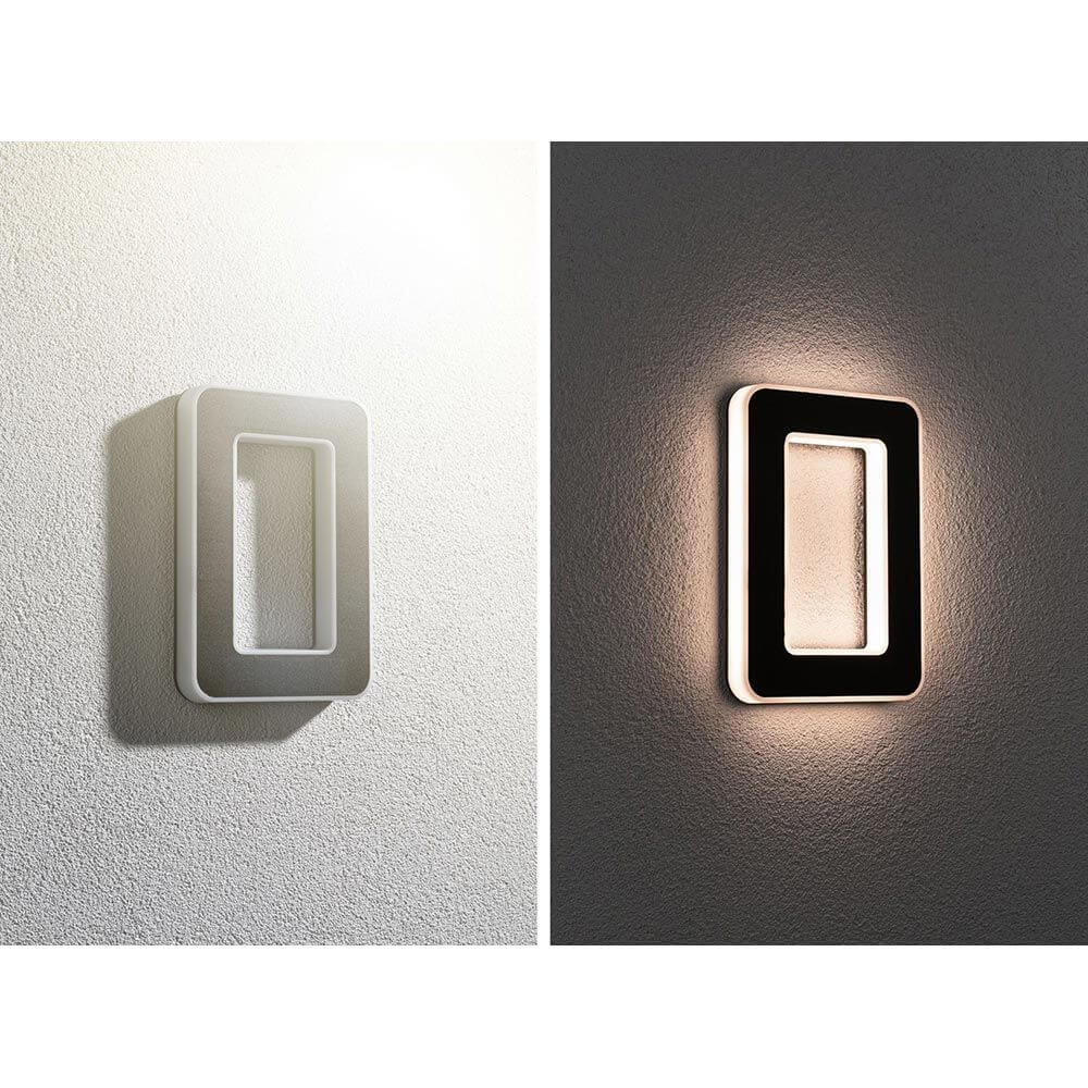 Solar LED Hausnummernleuchte Nummer 0, elegante Wandbeleuchtung in Weiß und Schwarz, ideal für die Hausnummernbeleuchtung.