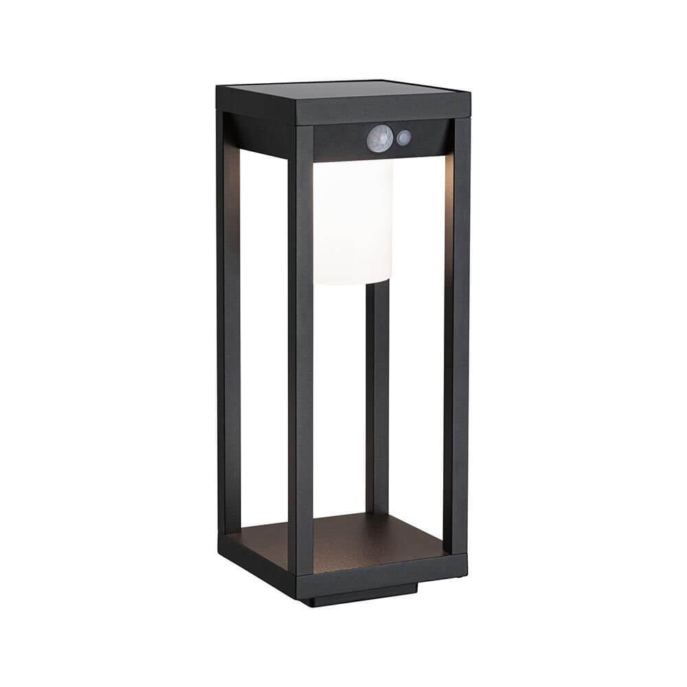Solar LED Sensorlaterne Marisol in Schwarz, 350lm, ideal für Wege und Eingänge, mit Bewegungsmelder und Solartechnik.