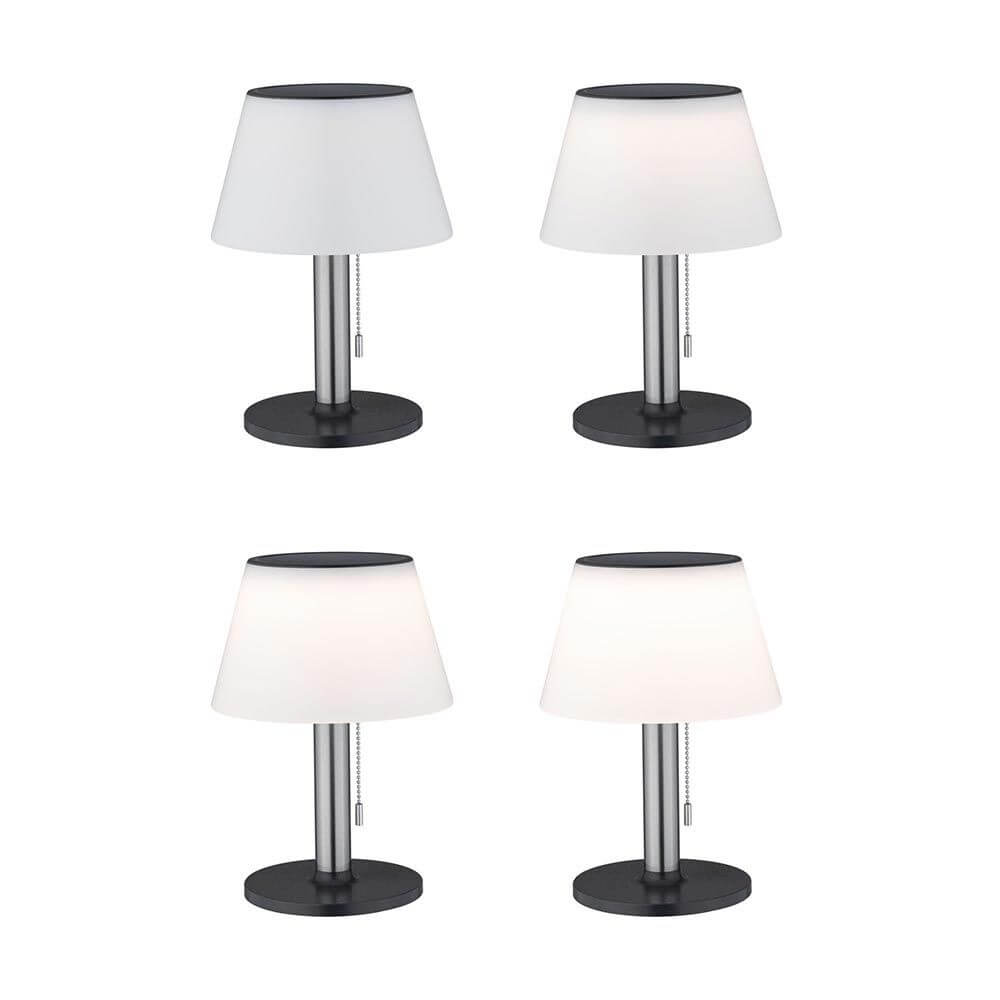 Solar LED Tischleuchte Lillesol Edelstahl, dimmbar, für Garten und Terrasse, IP44 spritzwassergeschützt.