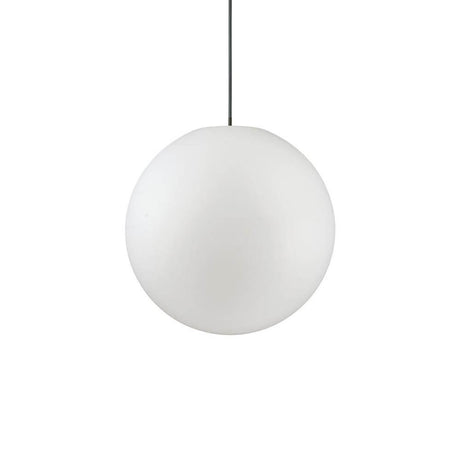 Sole Außenleuchte Hängekugel Ø 40cm Weiß - schlichte, wetterfeste Pendelleuchte für Terrasse und Balkon.
