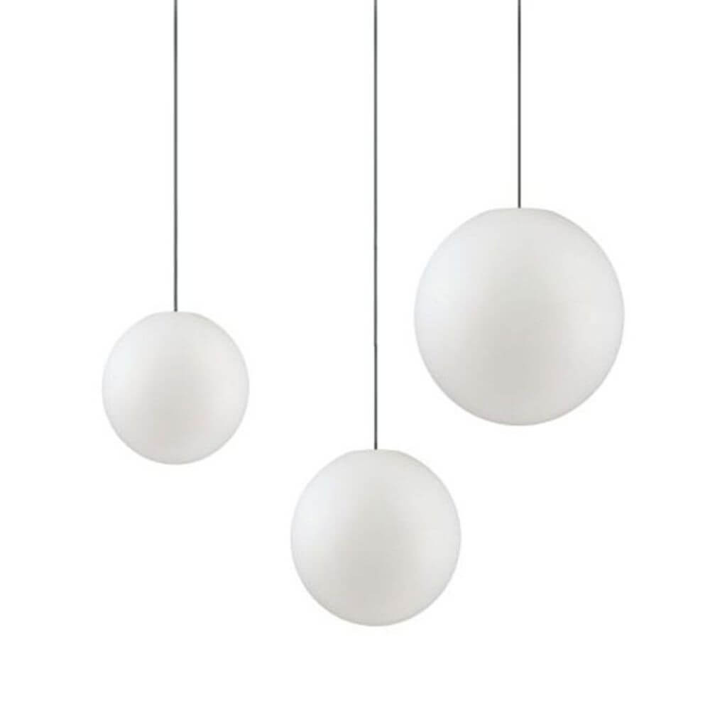 Sole Außenleuchte Hängekugel Ø 40cm Weiß, elegante und witterungsbeständige Leuchte für Terrasse und Balkon.