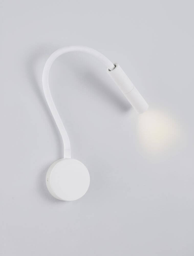Sonica LED Wandleuchte Ø 8,5cm 3000K IP44 in elegantem Design mit flexiblem Arm und warmem Licht.