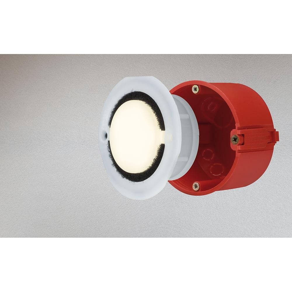 Special EBL Set LED IP65 1,4W 3000K 76mm Opal in Einbaudose mit strahlwassergeschützter LED-Beleuchtung.