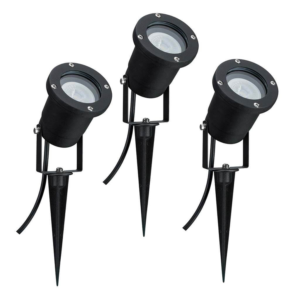 Special Line Garden Spotlight IP44 GU10 3x3,5W 3000K Schwarz Alu - dreiteiliges Set von Gartenstrahlern