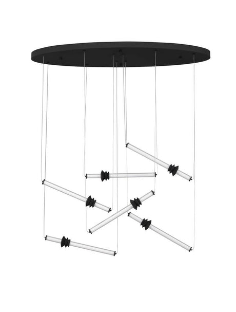 Lámpara colgante LED de estalactita 6 pilas Ø 120cm 3000k negro