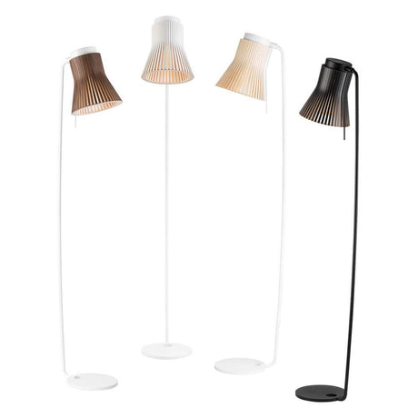 Floor lamp Petite 4610 made of wood 130 cm in various colors: white, black and wood look.
