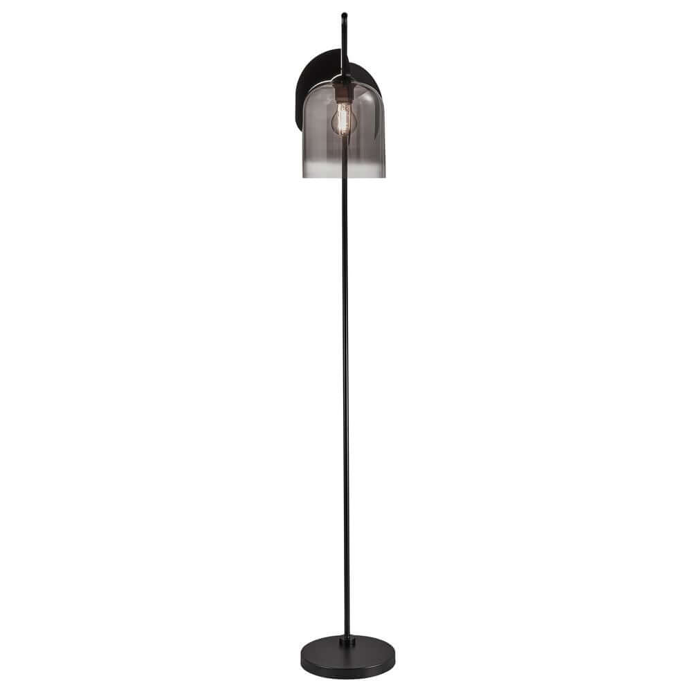 Stehlampe Boshi mit modernem Design und Glas-Schirm, ideal für stimmungsvolle Beleuchtung im Wohnraum.