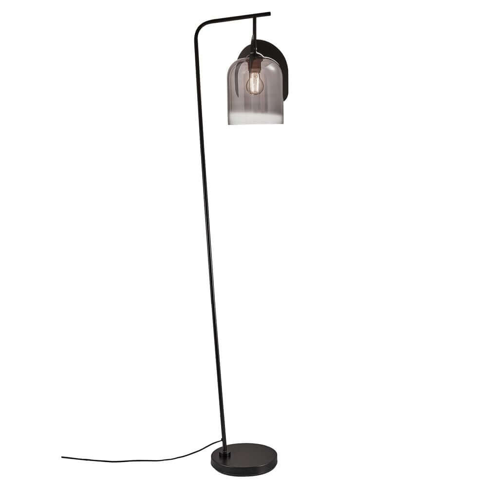 Moderne Stehlampe Boshi mit gläsernem Lampenschirm und minimalistischen Design.