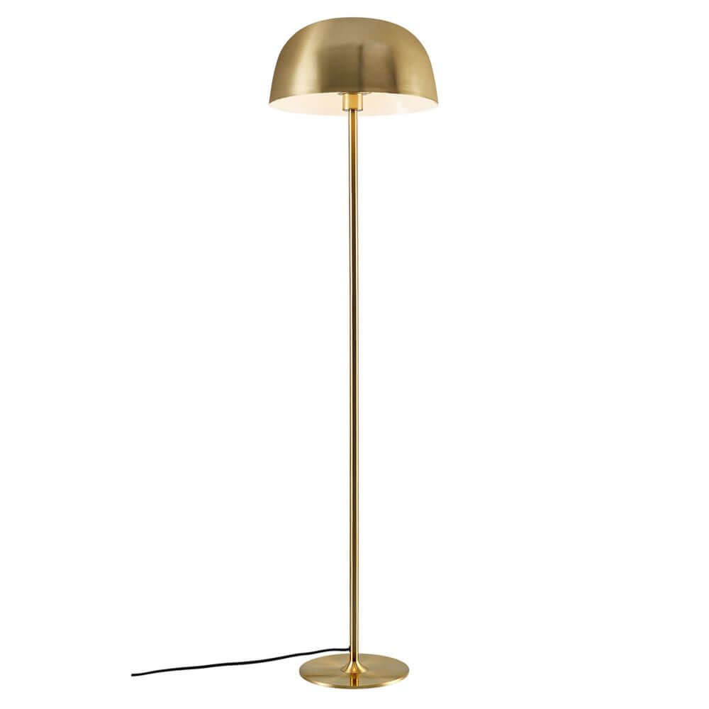Stehlampe Cera aus Messing mit minimalistischen Design und runder Form für stilvolle Innenräume.
