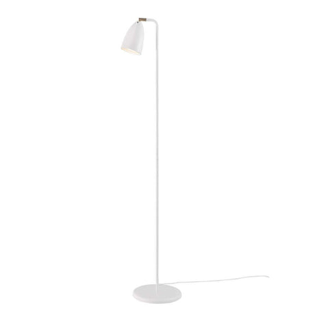 Nexus 2 floor lamp in elegant white with a swiveling lampshade and retro style