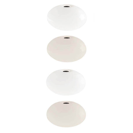 Différents abat-jour du lampadaire Casablanca AIH Ø 38 cm en version transparente et mate pour un éclairage élégant.