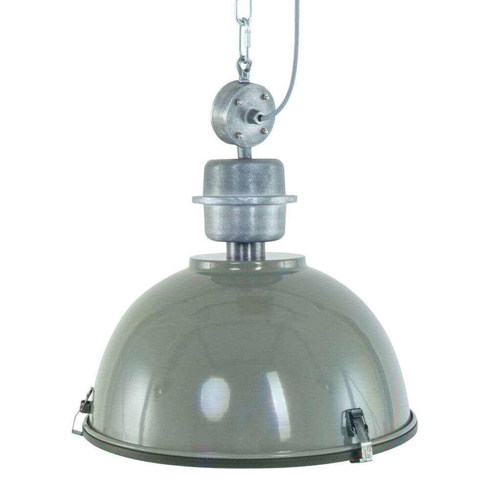 Industrie-Hängeleuchte Bikkel Ø42cm in grauem Design, ideal für stilvolle Inneneinrichtung und angenehme Beleuchtung.