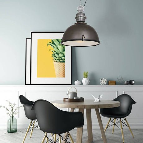 Bikkel industrial pendant light Ø42cm in a stylish dining room with modern furniture and coordinated decor