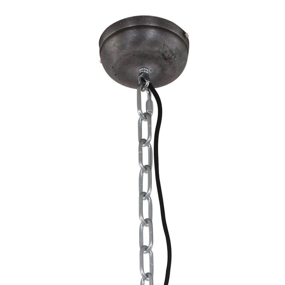 Industrie-Hängeleuchte Bikkel Ø 52cm mit Kette und Deckenhalterung im Industrial-Look.