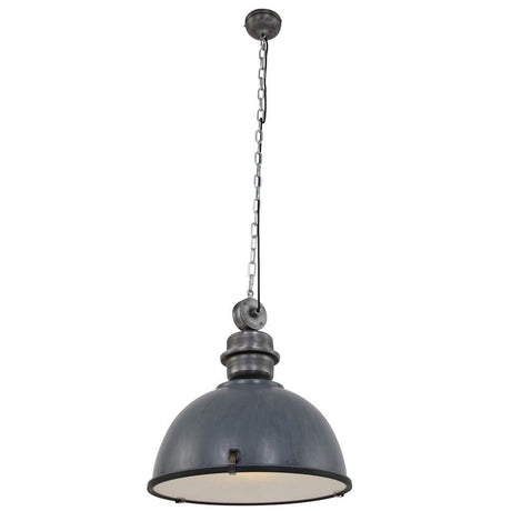 Industrial pendant light Bikkel Ø 52cm in grey finish, ideal for industrial living spaces and dining tables.