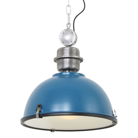 Bikkel industrial pendant light Ø42cm in blue with metal accents, ideal for stylish interior designs.