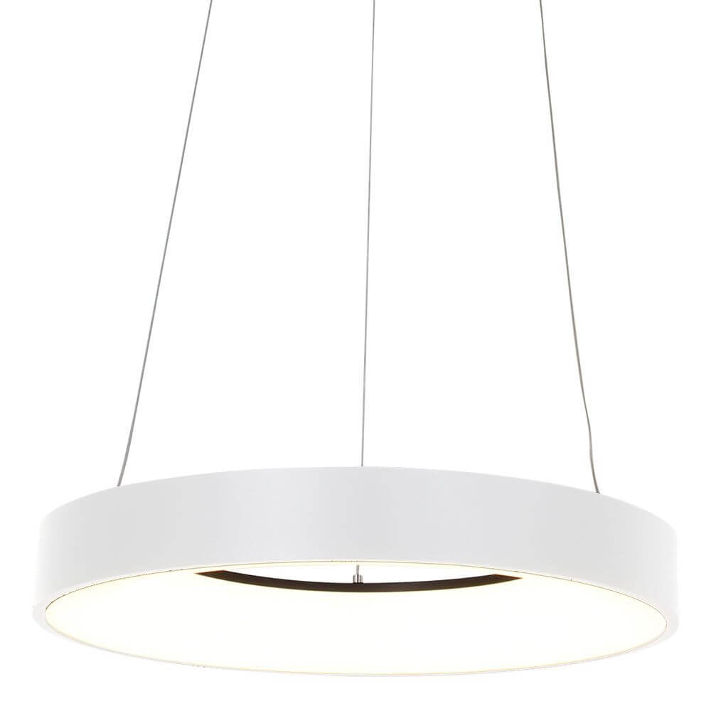 LED-Hängeleuchte Ringlede Ø48cm in Weiß mit hochwertiger Verarbeitung und warmweißer Beleuchtung.