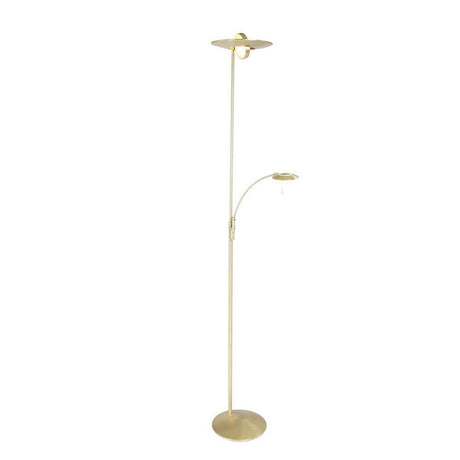 LED-Deckenfluter Zenith mit Lesearm & Tastdimmer CCT in elegantem Gold design