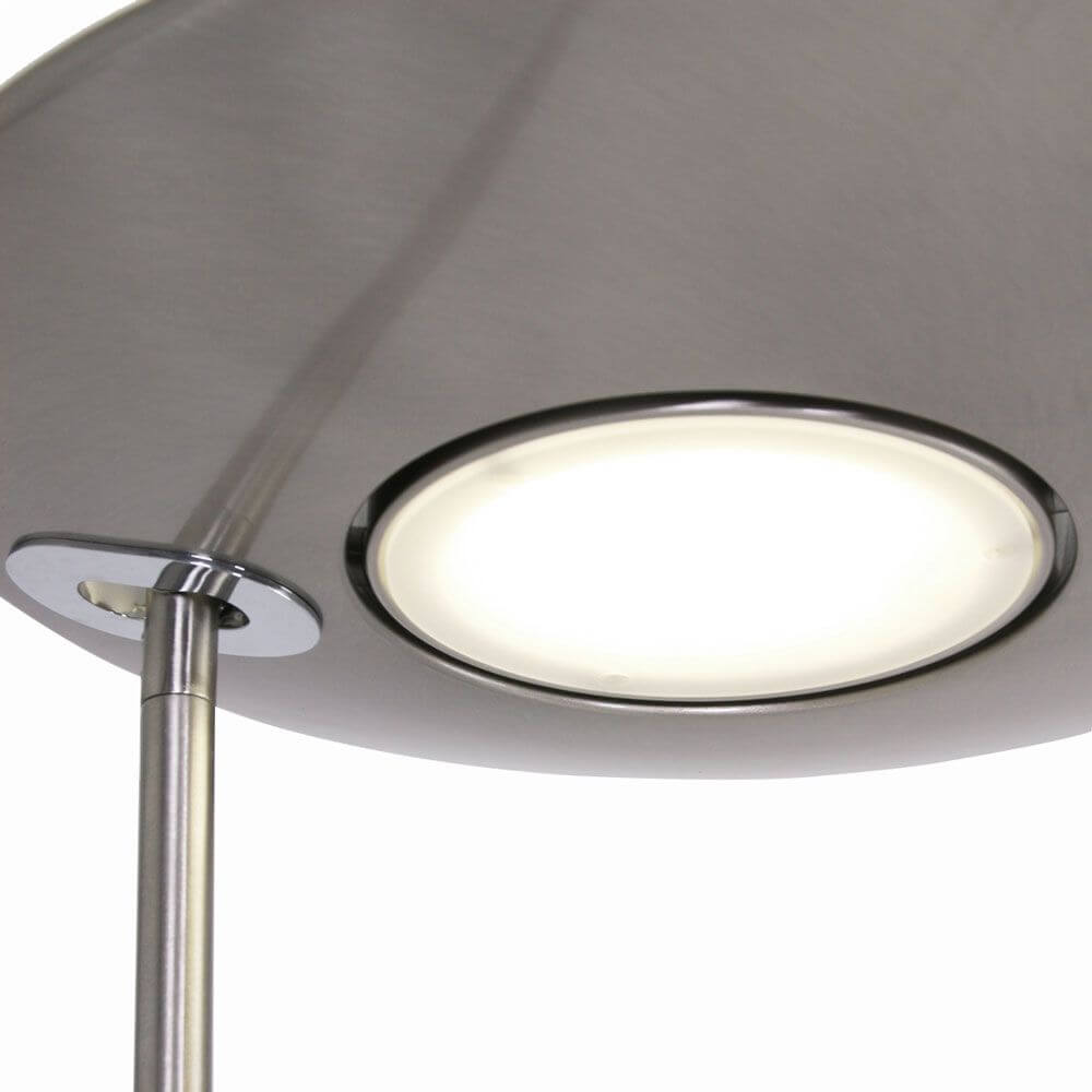 LED-Deckenfluter Zenith mit Lesearm & Tastdimmer CCT - detailierte Ansicht der Lichtquelle und des modernen Designs.