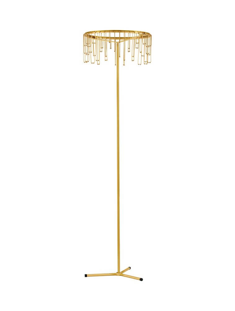 Stellar LED Stehlampe, 141cm hoch, Ø 40cm, 3000K, elegantes Design mit goldener Oberfläche und dekorativen Lichtakzenten.