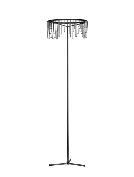 Stellar LED floor lamp H 141cm Ø 40cm 3000K with modern, minimalist design in black.