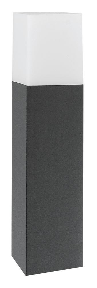 Stick Außensockelleuchte Dunkelgrau IP54 moderne Pollerleuchte aus Aluminium mit weißem Schirm für Einfahrt und Terrasse