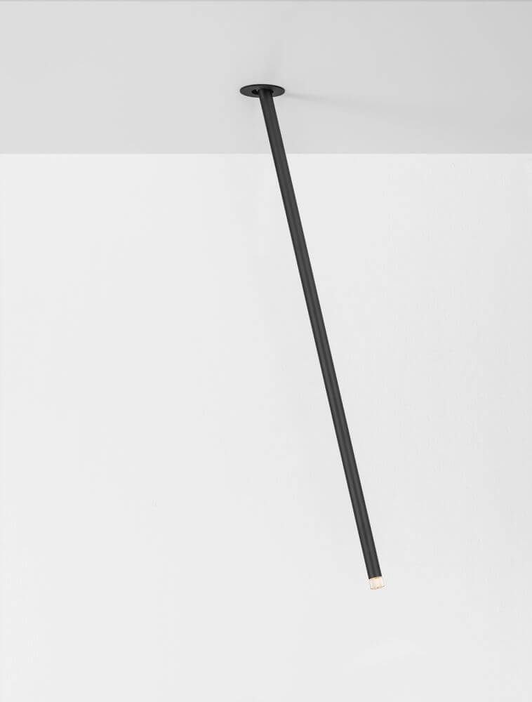 Stilvi Deckenleuchte H 64cm Ø 5cm 3000K - elegante schwarze Deckenleuchte mit modernem Design