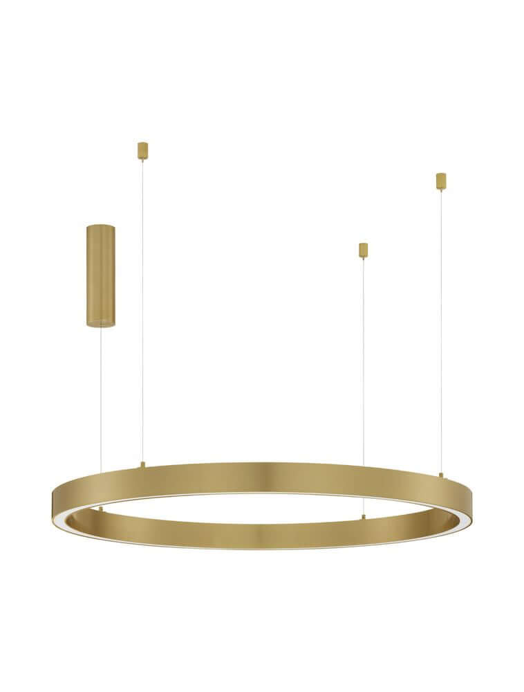 Sting LED Pendelleuchte Ø 100cm 3000K in goldfarbenem Design, moderne Deckenleuchte mit blendfreier Beleuchtung.