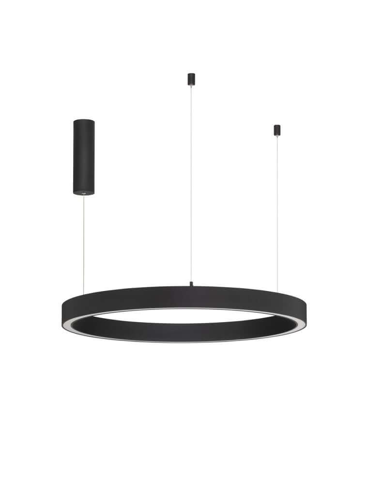 Sting LED Pendelleuchte Ø 80cm 3000K in schwarzem Aluminium mit blendfreiem Licht