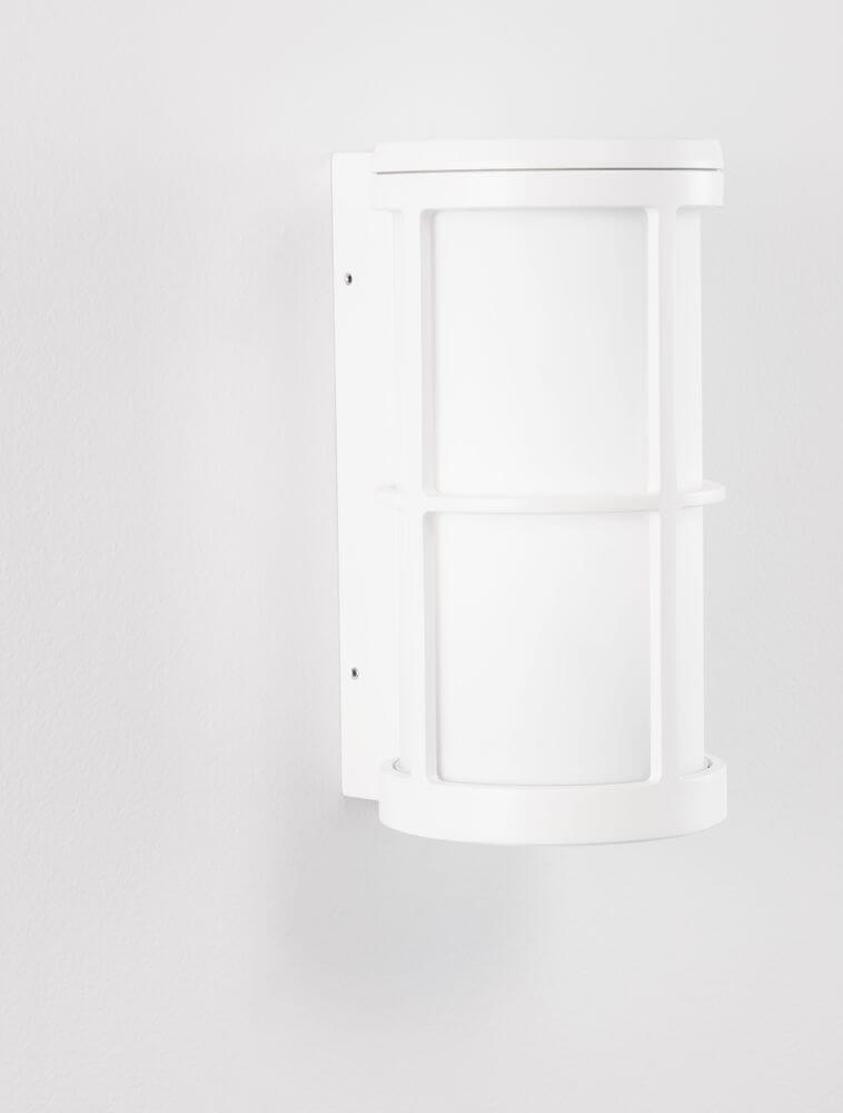 Stone Außenwandleuchte E27 IP54 in weißer Ausführung, ideal für Außenbeleuchtung.