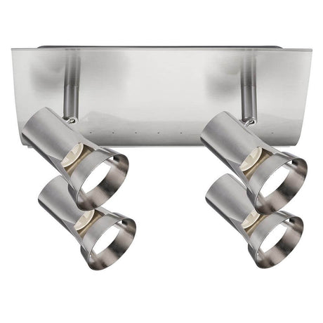 Strahler Teja 4-flammig Nickel satiniert GU10 mit elegantem Design und flexibler Beleuchtung.