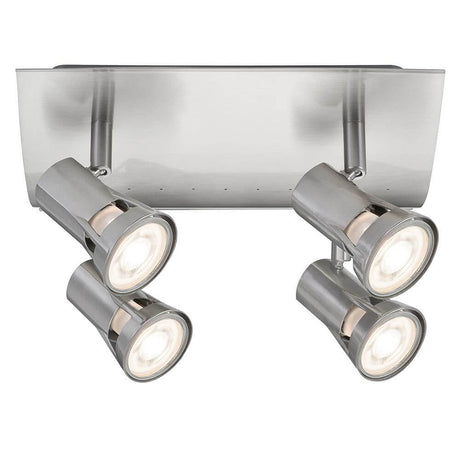 Strahler Teja 4-flammig Nickel satiniert GU10 mit modernen Spotlights für vielseitige Wohnsituationen.